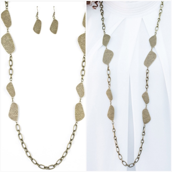 HANDCRAFTED HARMONY BRASS NECKLACE/EARRING SET